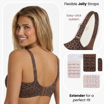 Leopard V-Push Up Bra